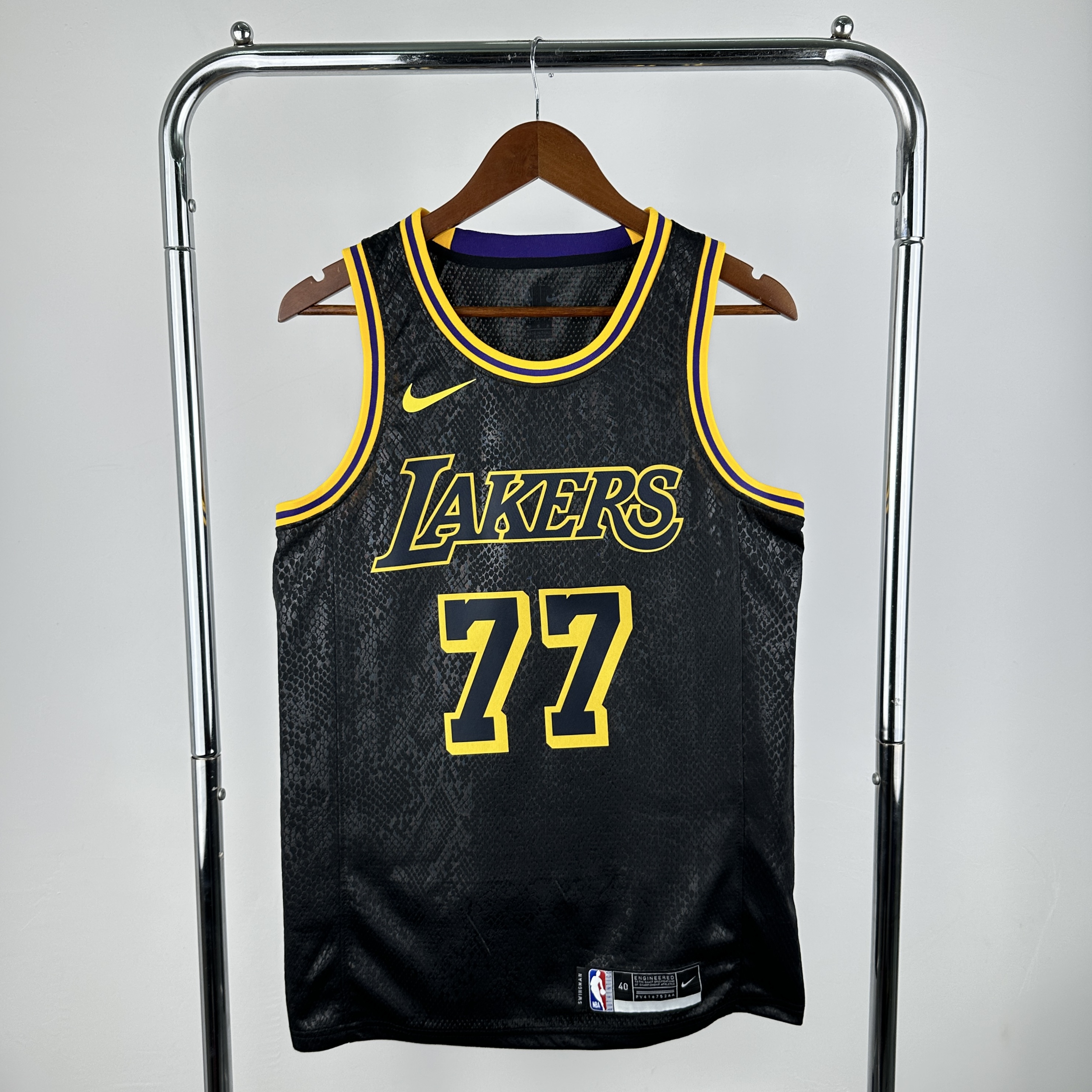 Men Los Angeles Lakers #77 Doncic Black Nike 2025 NBA Jersey